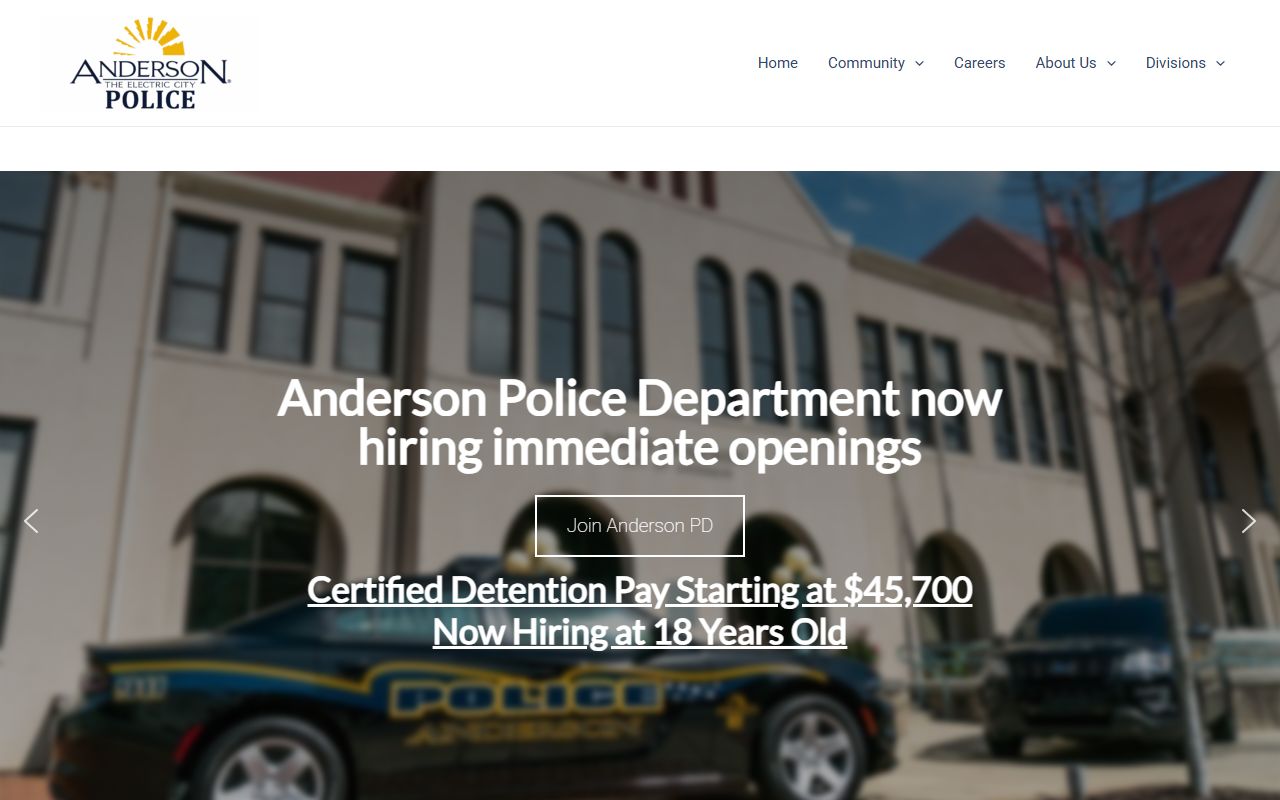 Anderson criminal records Anderson Police Department public records access