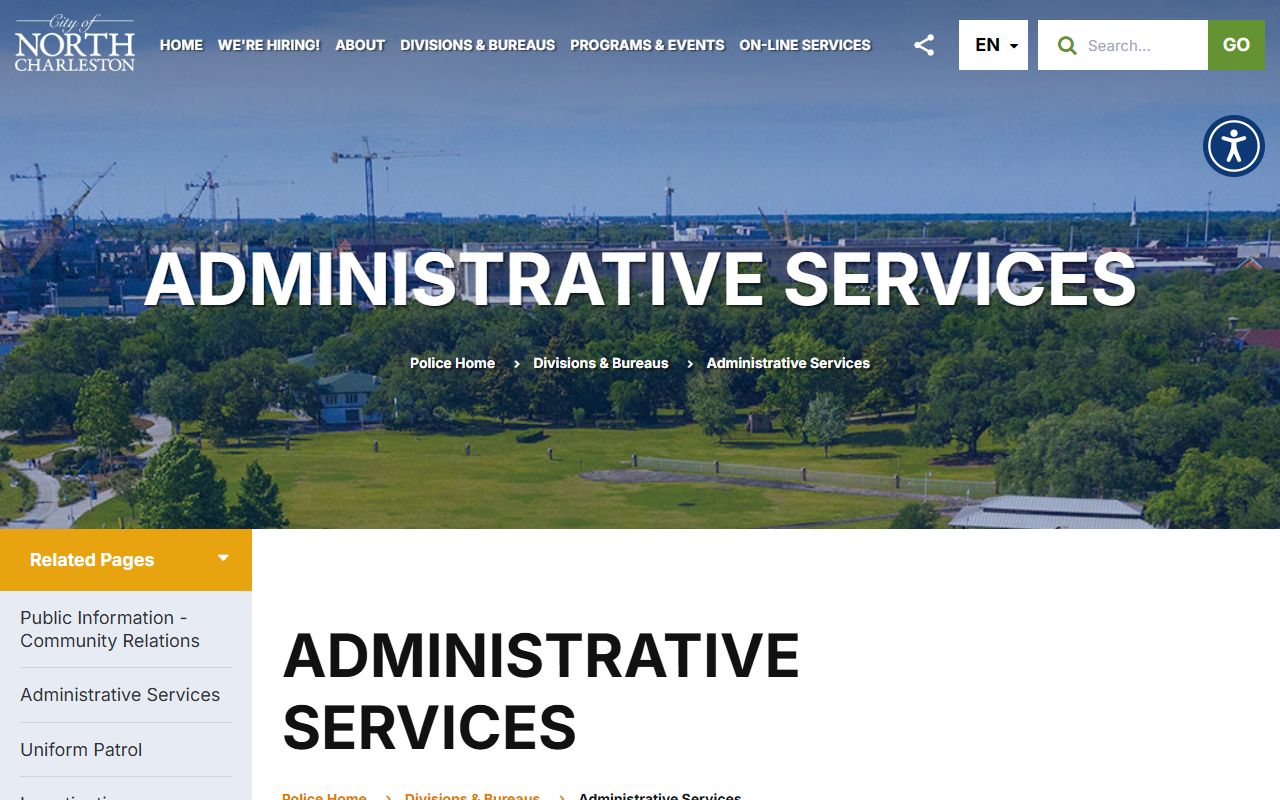 North Charleston Police Department Administrative Services for North Charleston criminal records