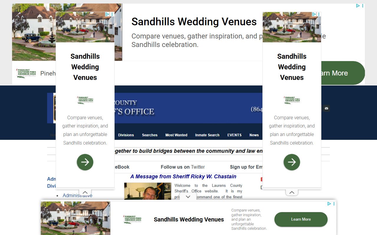 Laurens County Sheriff's Office associated with the South Carolina Judicial Department and Laurens County criminal records